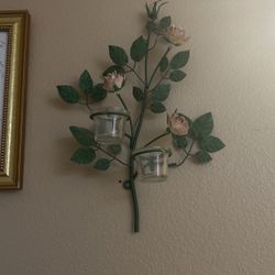 Wall Art Metal Candle Holder Plaque