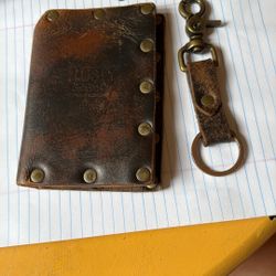Heavy duty leather wallet and key chain