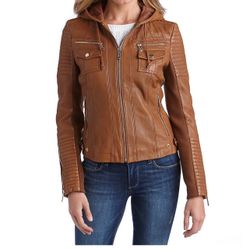 Michael Kors Brown Leather Jacket
