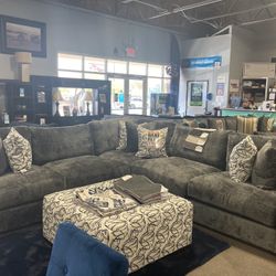 4TH OF JULY SALE🚨‼️ Grey Customizable Sectional☑️🩶 $4,499