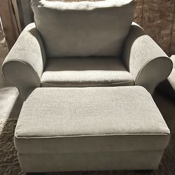 Oversize Chair And Ottoman 