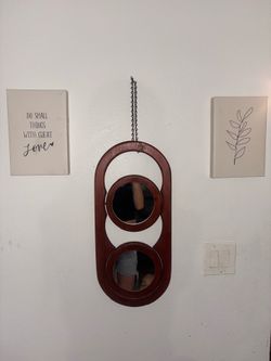 Antique Red Wood Mirror