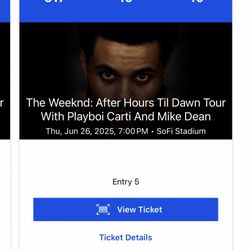 WEEKND TICKETS SELLING 2 JUNE 26
