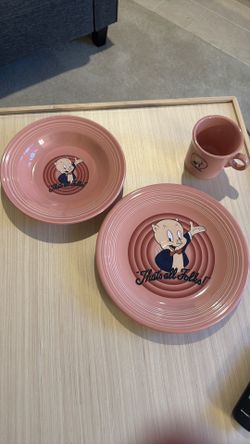 Authentic 90’s Homer Laughlin Looney Tunes Fiestaware - Porky Pig