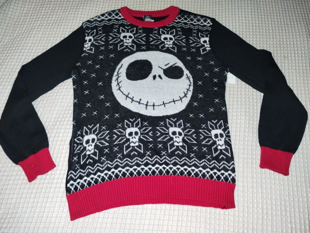 NEW The Nightmare Before Christmas Jack Skellington Ugly Christmas Sweater Kids XL