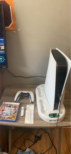 Ps5 ( Cords,Controller,GTA 5 cooling/charging stand)