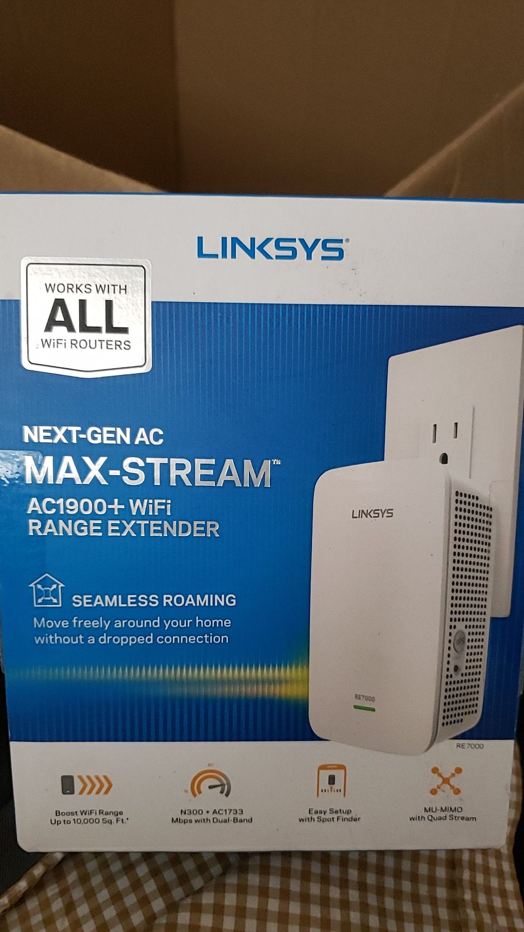 Linksys AC1900 Gigabit Range Extender / WiFi Booster / Repeater MU-MIMO (Max Stream RE7000)