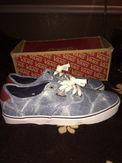 (Acid Wash) Light Navy Vans