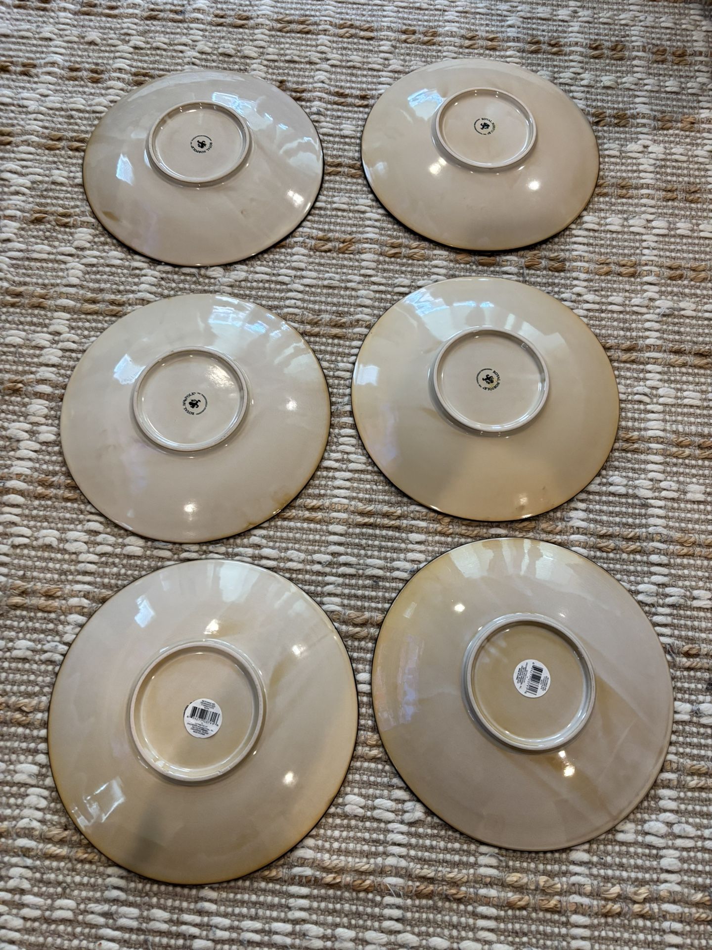 Set of 6 Royal Norfolk Dinner Plates Sunburst Pattern,– 10.5” – Excellent Condition