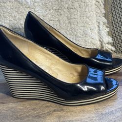 Michael Kors Adalia peep-toe wedge heels 9.5