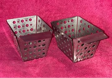 Heavy Duty Stainless Steel Mini French Fry Serving Basket Set of 2! RARE FIND!