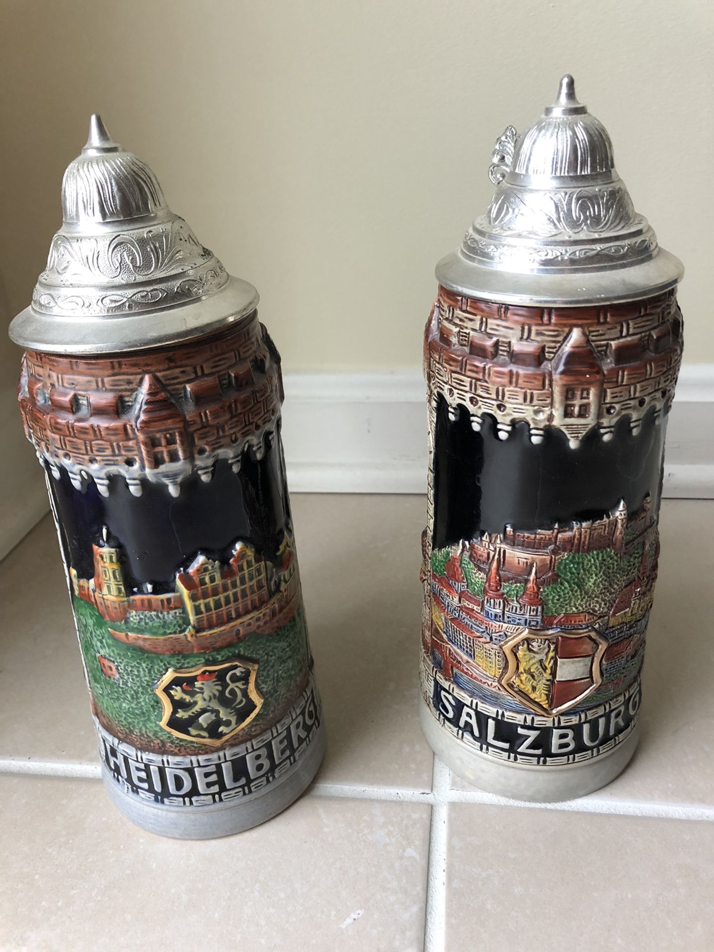 2 Antique Beer Steins from West Germany