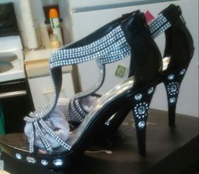 Black & Silver Heels