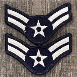 New Military Air Force Small A1C E-3 Blues Rank Patch Set
