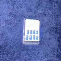 blue & green glitter press on nails