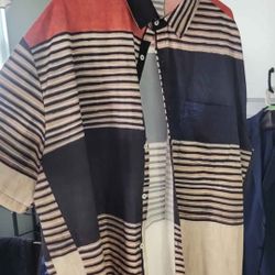 Men's Guyabera Button-Up Shirt, 2XL