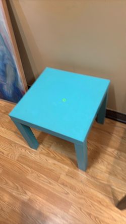 Small Teal Square Side Table