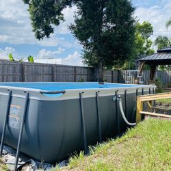 Rectangular 9x18 Above Ground Pool inc Ladder & Pump