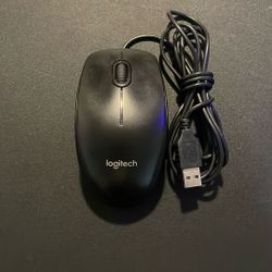 Black Logitech B100/M90 Wired USB Mouse — Tested, Works Great (No Box)