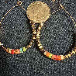 2 Pairs Of Colorful Hoop Earrings