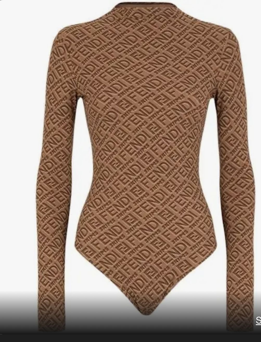 Fendi Skims Mock Neck Long Sleeve Bodysuit Size XL