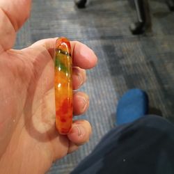 Multicolor Jade Red, Green, Orange Jadeite Bangle 