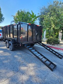 BRAND NEW DUMP TRAILER HEAVY 2026 DUTY 14X8X4 12' available SCISSOR HOIST 8 TONS, SET RAMPS, LED LIGHTS, TOOL BOX,ROLLING TARP,SPARE TIRE,JACK 7000 LB