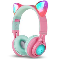 Brand New CT-7 Cat Ear Kids Bluetooth Headphones, LED Light Up Bluetooth
