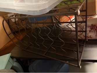 Large brown wine holder metal