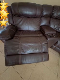 100% sectional recliner leather sofa