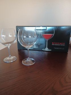 Bohemian Fine European Crystal Wine Glasses