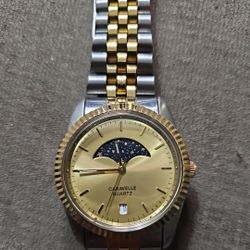 Vintage Bulova Caravelle Two Tone Watch For Men