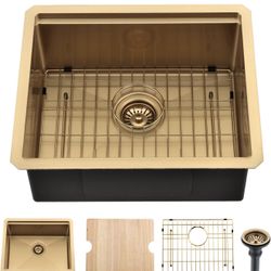 21x18 Gold Undermount Prep Sink – 16 Gauge