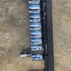 Pittsburg Socket Adapters 3Pc & Chrome Socket Set 10pc