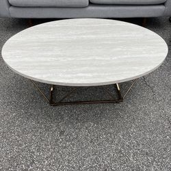 Oval Coffee Table W/ Metal Legs