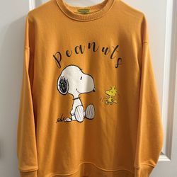 Primark Peanuts Snoopy Oversized Orange Sweater with Woodstock – Size XS