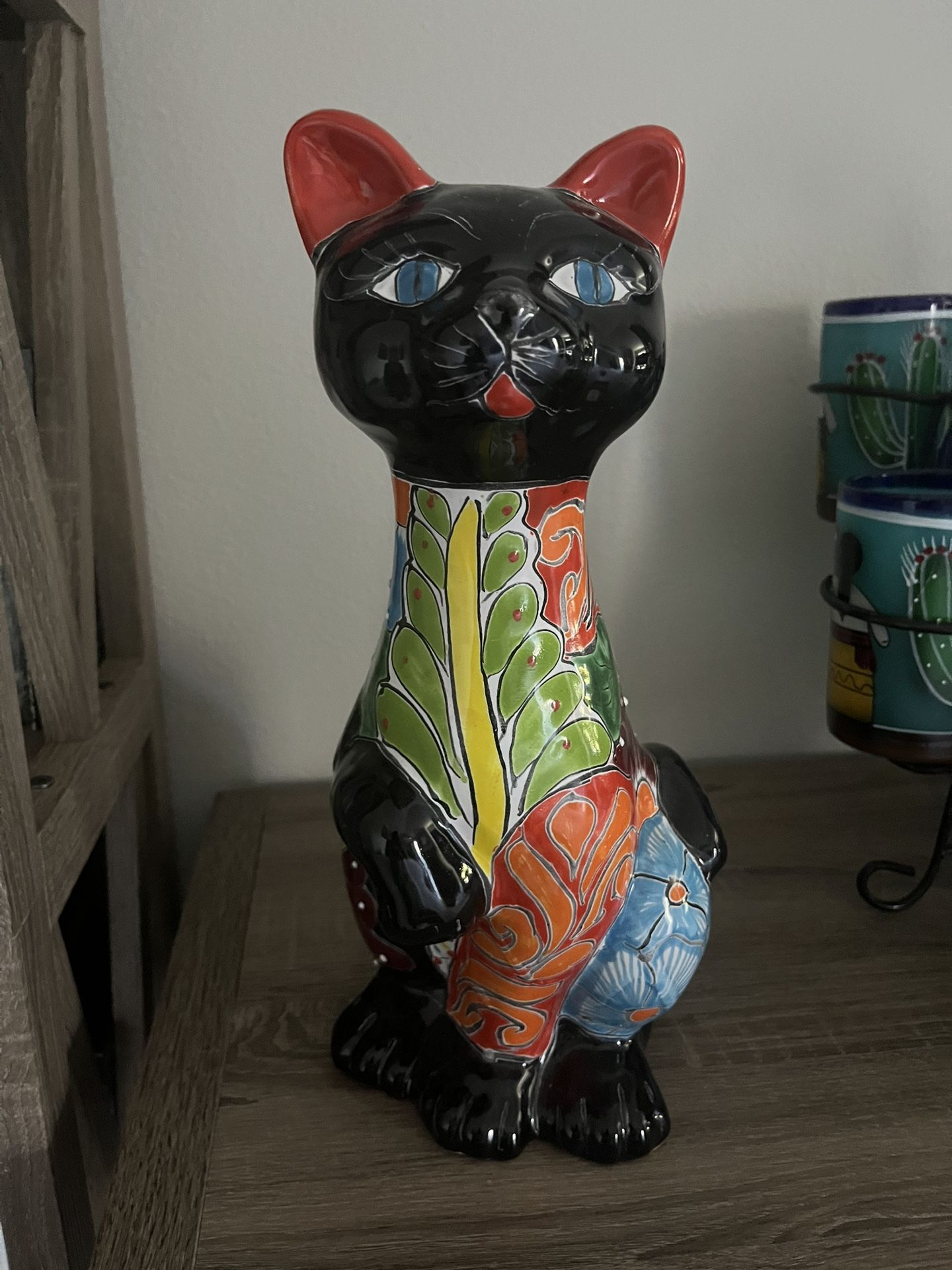 Talavera Cat Statue
