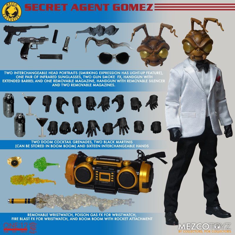 Mezco MDX Secret Agent Gomez High Roller Box Set Exclusive