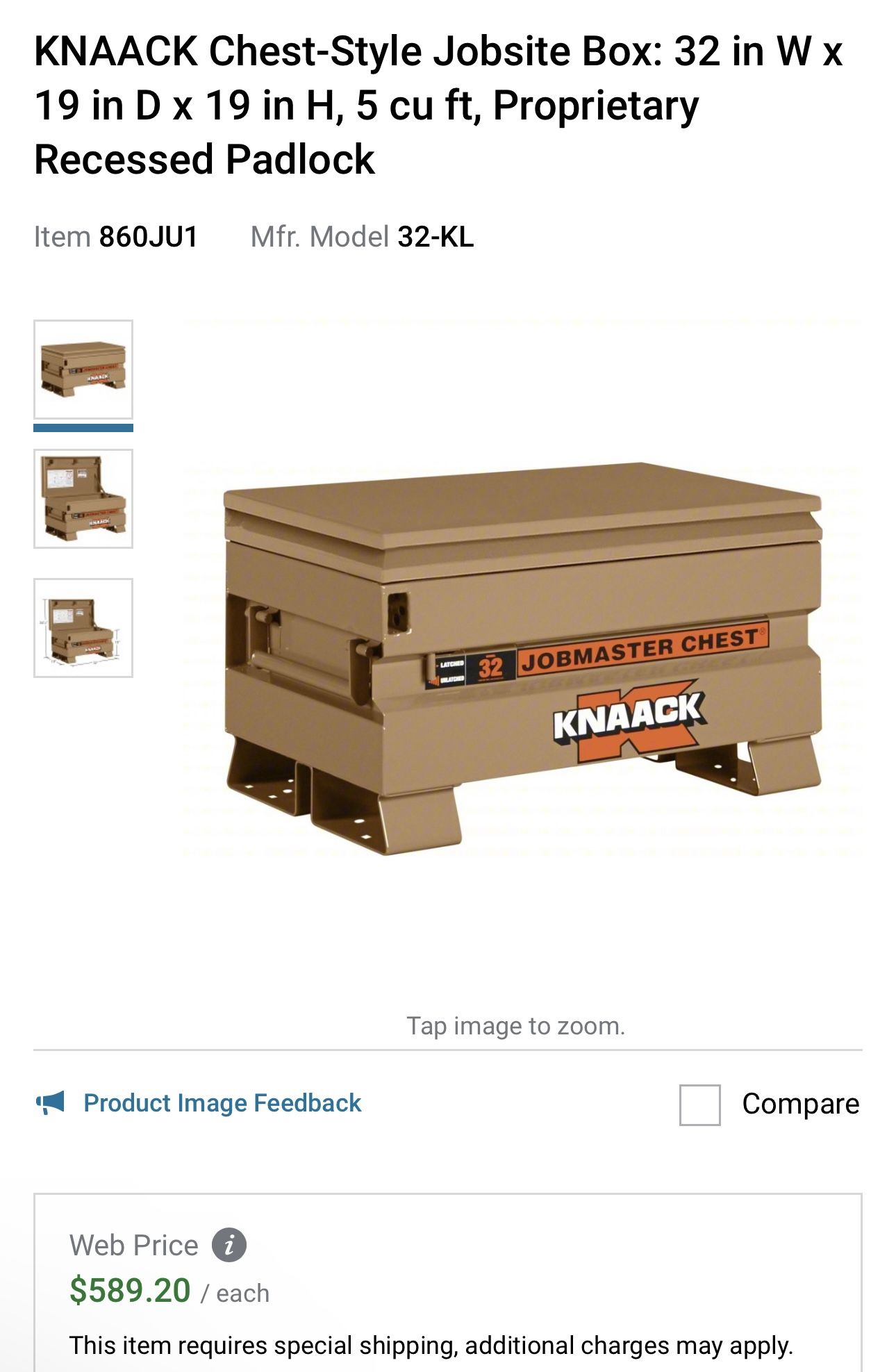 Knack Chest Style Job site Box Model 32