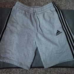 Adidas Essentials 3 Stripe Fleece Shorts (M)