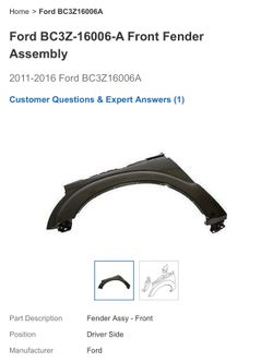 2011-2016 FRONT FENDER FORD F250–F350