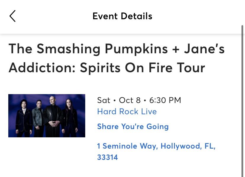 Smashing Pumpkins Concert Tickets