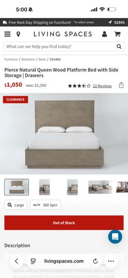 Queen Platform Storage Bed AND Matching Nightstand