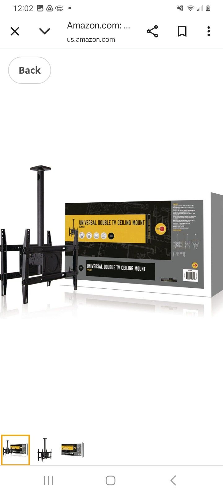 OmniMount DCM250 Dual Ceiling Mount for 32-Inch to 65-Inch TVs