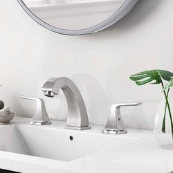 Widespread 2 Handles Bathroom Faucet with Pop Up Sink Drain, C020-10-BN