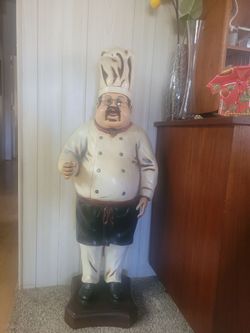 Large Fat Chef Figurine Statue Decor