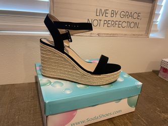 Black Wedge Sandal 