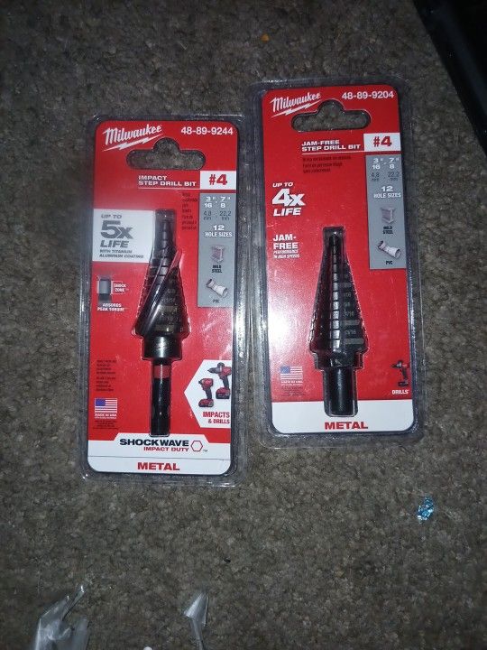 Milwaukee Step Down Bits (contact info removed)4 And (contact info removed)4