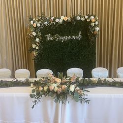 Wedding Backdrop With Faux Flowers 