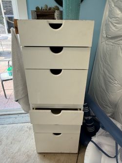 White wood cabinet.